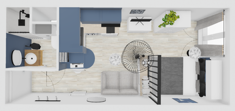 Transformation d'un studio en T1 bis à Toulouse quartier Canal du Midi